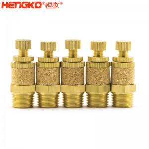 定制1/8″ 1/4″ HC/HB烧结不锈钢铜气动排气节流阀消声器